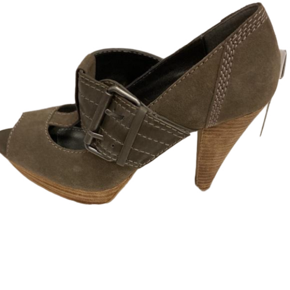 Calvin Klein Suede Peep Toe Size 7.5 - Picture 2 of 4